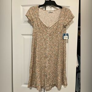 Arizona Jean Company Floral Mini Dress - Cream and Yellow